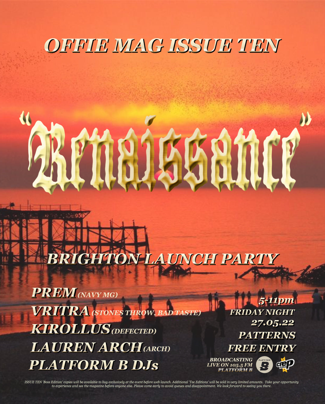 We're launching ISSUE TEN with a free event on Brighton seafront
